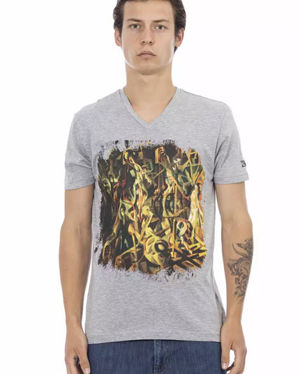 Trussardi Action Gray Cotton Men T-Shirt