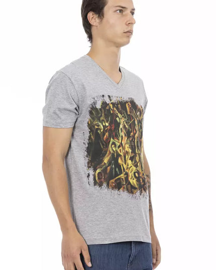 Trussardi Action Gray Cotton Men T-Shirt