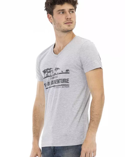 Trussardi Action Gray Cotton Men T-Shirt