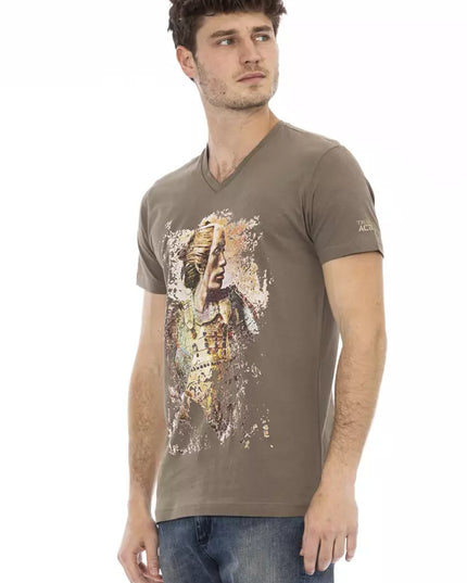 Trussardi Action Brown Cotton Men T-Shirt