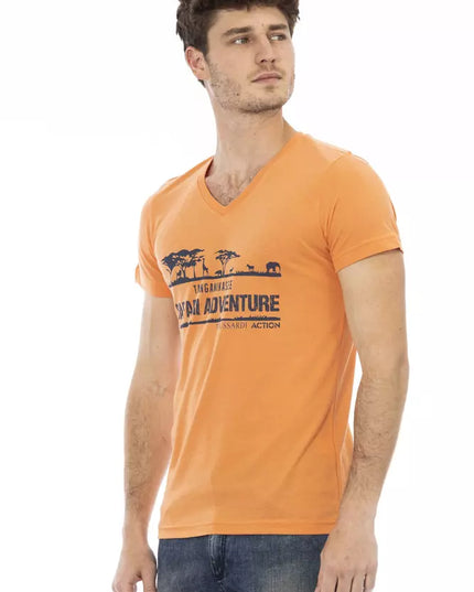 Trussardi Action Orange Cotton Men's T-Shirt