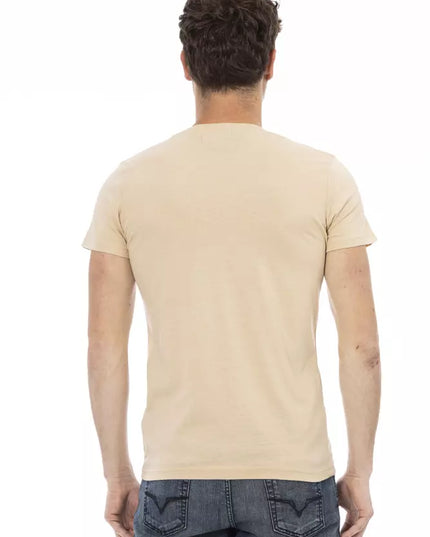 Trussardi Action Beige Cotton Men T-Shirt