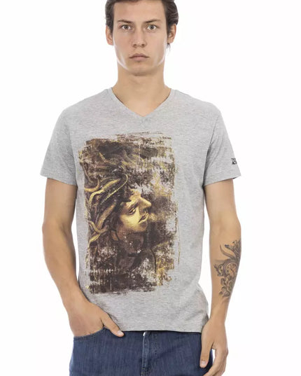 Trussardi Action Gray Cotton Men T-Shirt