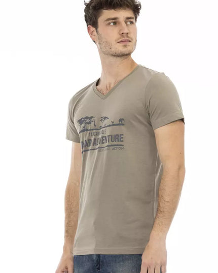 Trussardi Action Brown Cotton Men T-Shirt