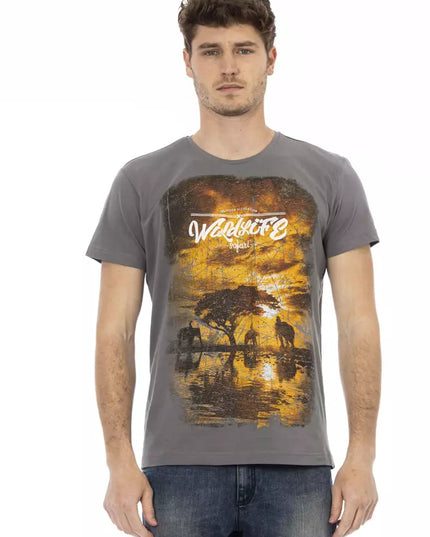 Trussardi Action Gray Cotton Men T-Shirt