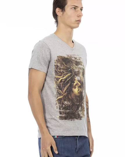 Trussardi Action Gray Cotton Men T-Shirt