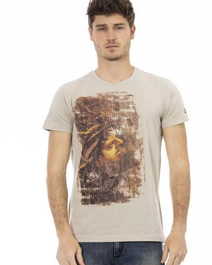 Trussardi Action Beige Cotton Men T-Shirt