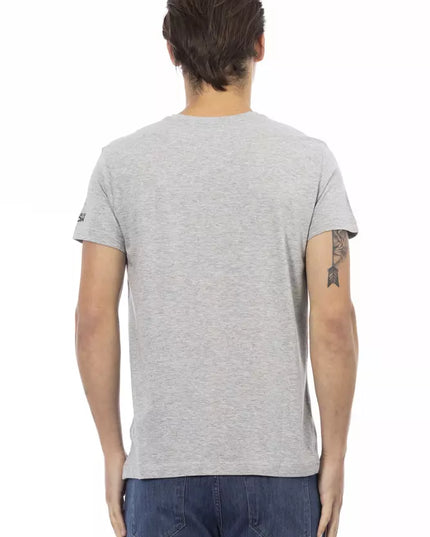 Trussardi Action Gray Cotton Men T-Shirt