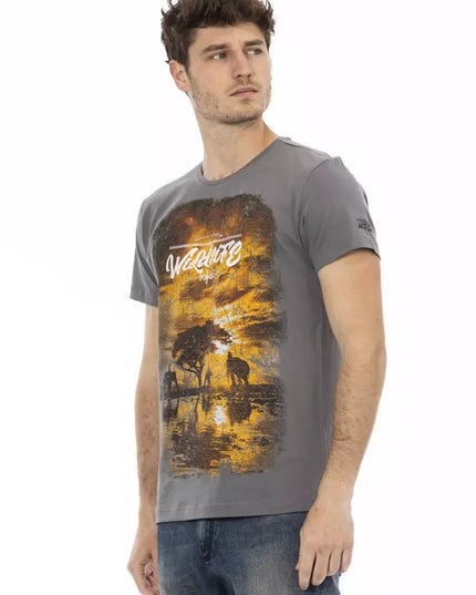 Trussardi Action Gray Cotton Men T-Shirt