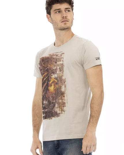 Trussardi Action Beige Cotton Men T-Shirt