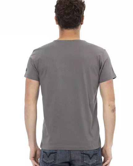 Trussardi Action Gray Cotton Men T-Shirt