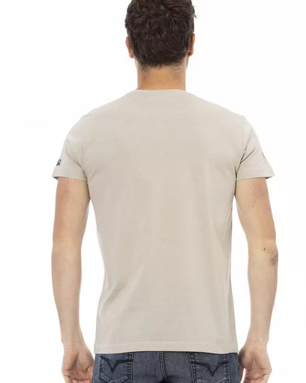 Trussardi Action Beige Cotton Men T-Shirt