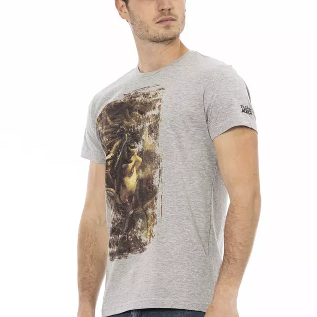 Trussardi Action Gray Cotton Men T-Shirt