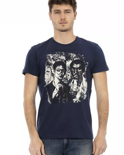 Trussardi Action Blue Cotton Men T-Shirt