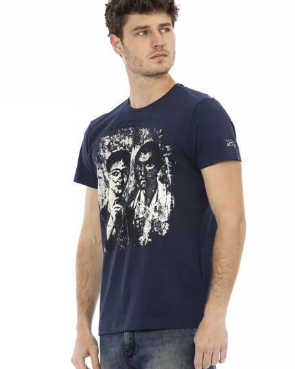 Trussardi Action Blue Cotton Men T-Shirt
