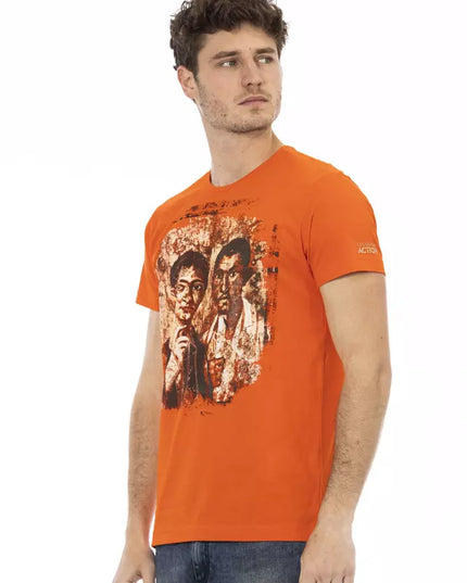 Trussardi Action Orange Cotton Men T-Shirt