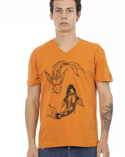 Trussardi Action Orange Cotton Men T-Shirt