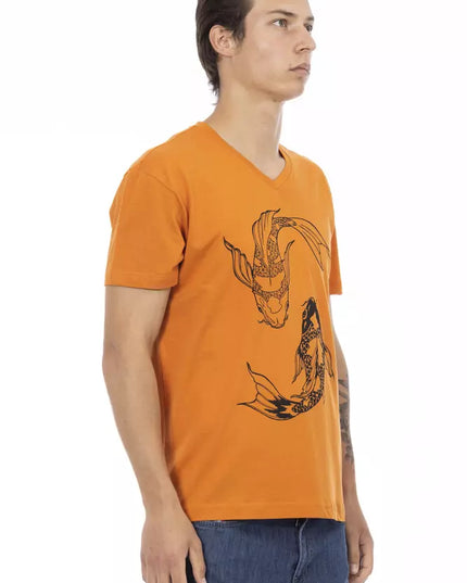 Trussardi Action Orange Cotton Men T-Shirt