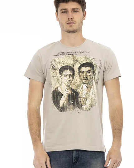 Trussardi Action Beige Cotton Men T-Shirt