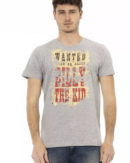 Trussardi Action Gray Cotton Men T-Shirt