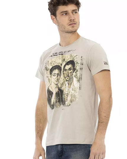 Trussardi Action Beige Cotton Men T-Shirt