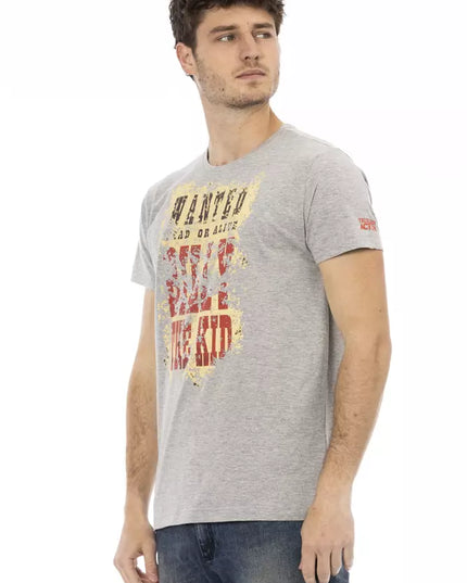 Trussardi Action Gray Cotton Men T-Shirt