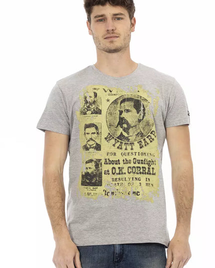 Trussardi Action Gray Cotton Men T-Shirt