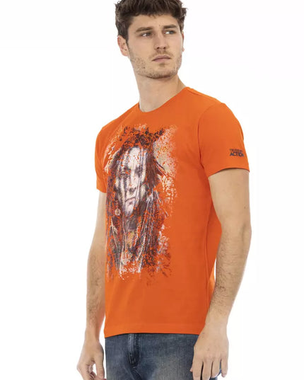 Trussardi Action Orange Cotton Men T-Shirt