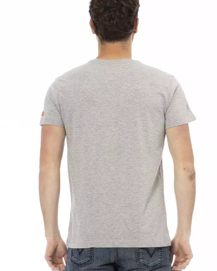 Trussardi Action Gray Cotton Men T-Shirt