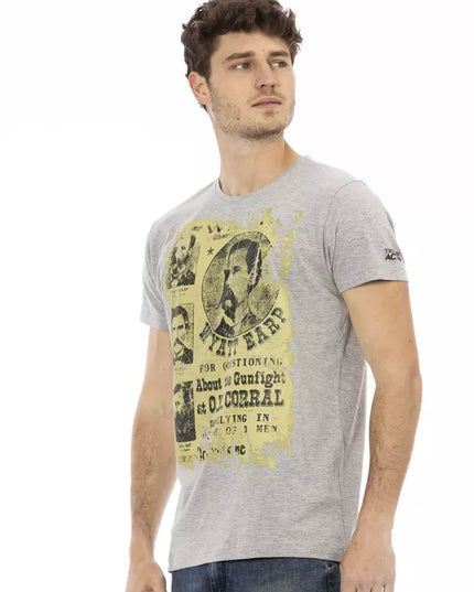 Trussardi Action Gray Cotton Men T-Shirt