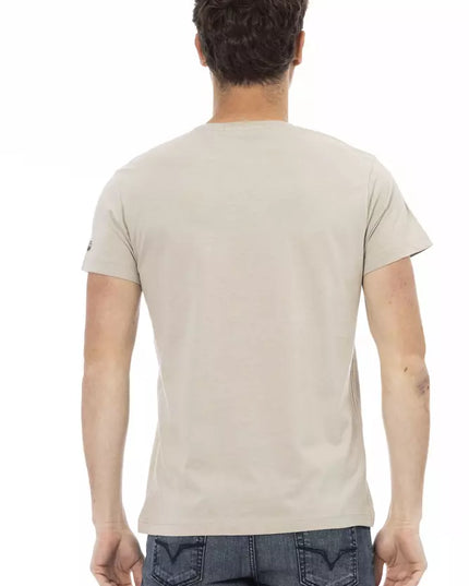 Trussardi Action Beige Cotton Men T-Shirt