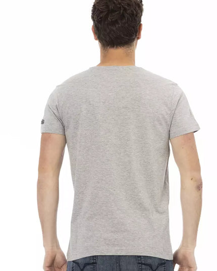 Trussardi Action Gray Cotton Men T-Shirt