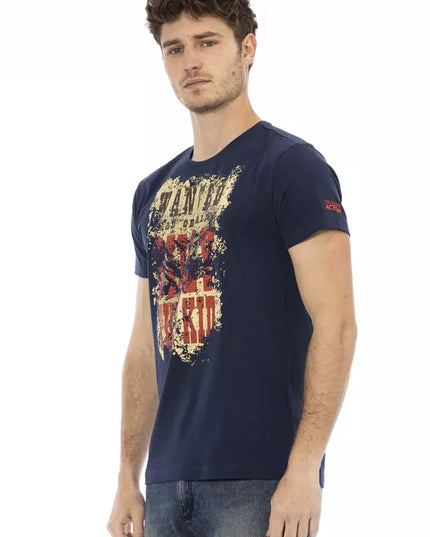 Trussardi Action Blue Cotton Men T-Shirt