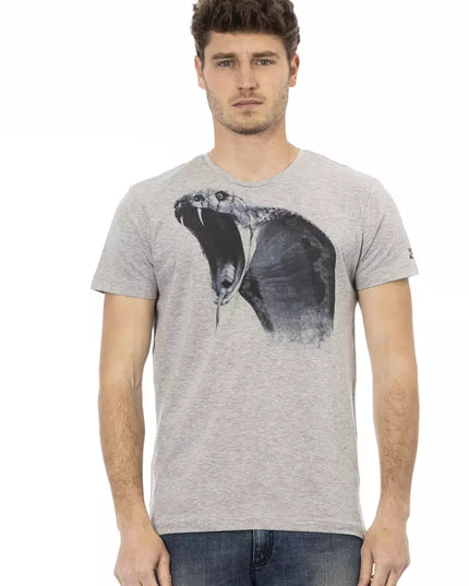 Trussardi Action Gray Cotton Men T-Shirt