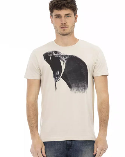 Trussardi Action Beige Cotton Men T-Shirt