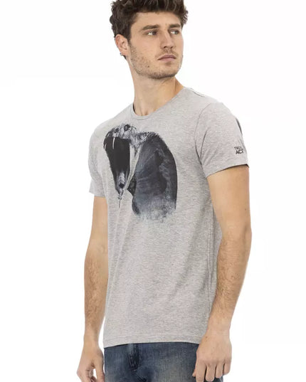 Trussardi Action Gray Cotton Men T-Shirt