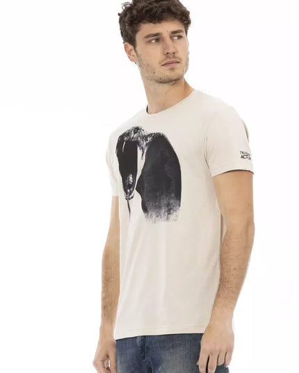 Trussardi Action Beige Cotton Men T-Shirt