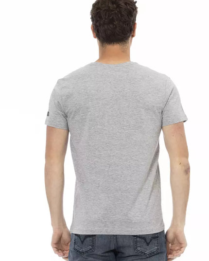 Trussardi Action Gray Cotton Men T-Shirt