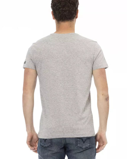 Trussardi Action Gray Cotton Men T-Shirt