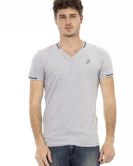 Trussardi Action Gray Cotton Men T-Shirt