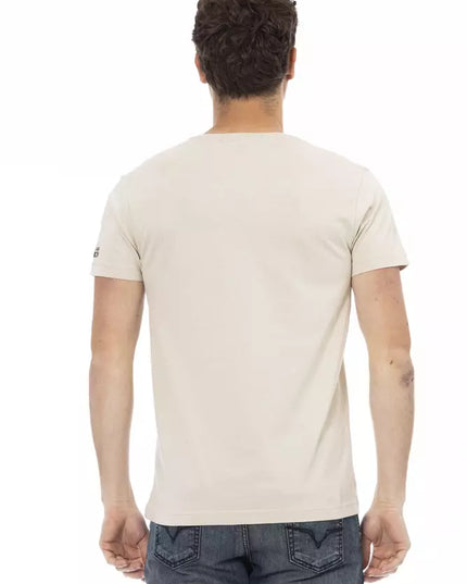 Trussardi Action Beige Cotton Men T-Shirt