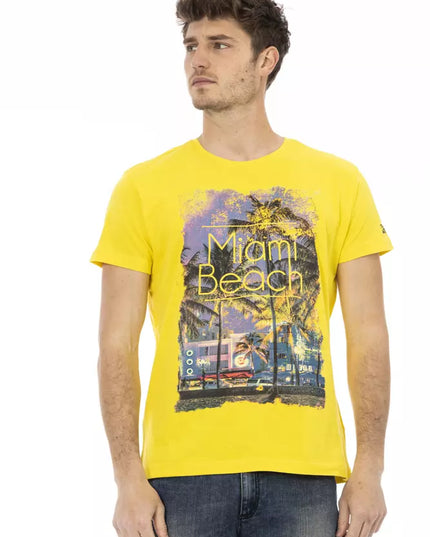 Trussardi Action Yellow Cotton Men T-Shirt