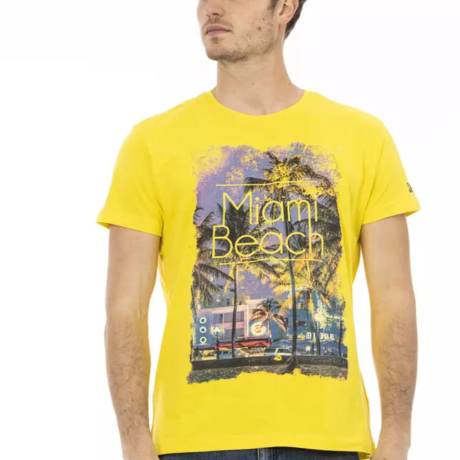 Trussardi Action Yellow Cotton Men T-Shirt
