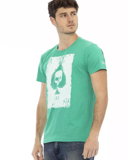 Trussardi Action Green Cotton Men T-Shirt