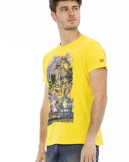 Trussardi Action Yellow Cotton Men T-Shirt