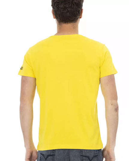 Trussardi Action Yellow Cotton Men T-Shirt