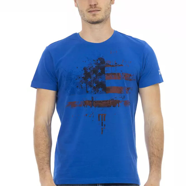 Trussardi Action Blue Cotton Men T-Shirt