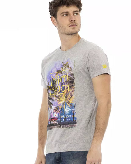 Trussardi Action Gray Cotton Men T-Shirt