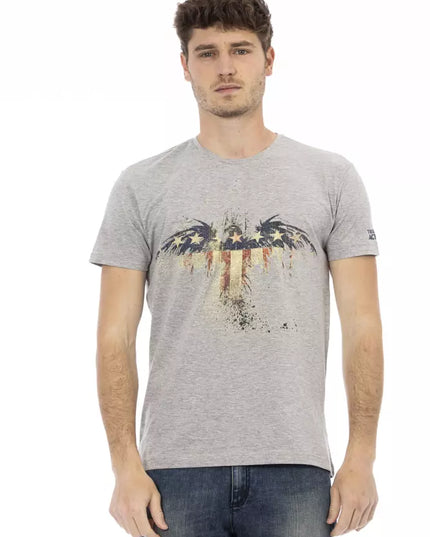 Trussardi Action Gray Cotton Men T-Shirt