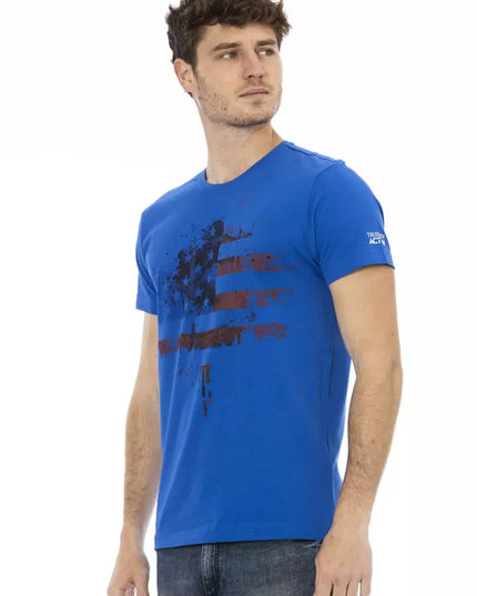 Trussardi Action Blue Cotton Men T-Shirt